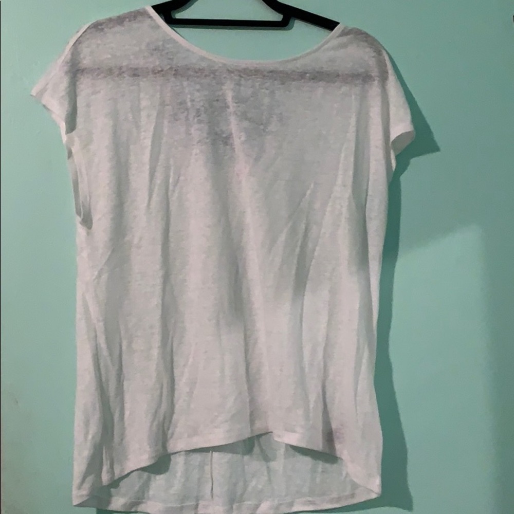 White tee with back detailing